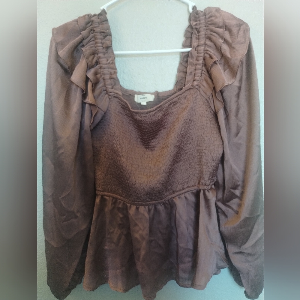 Dusty pink peplum blouse